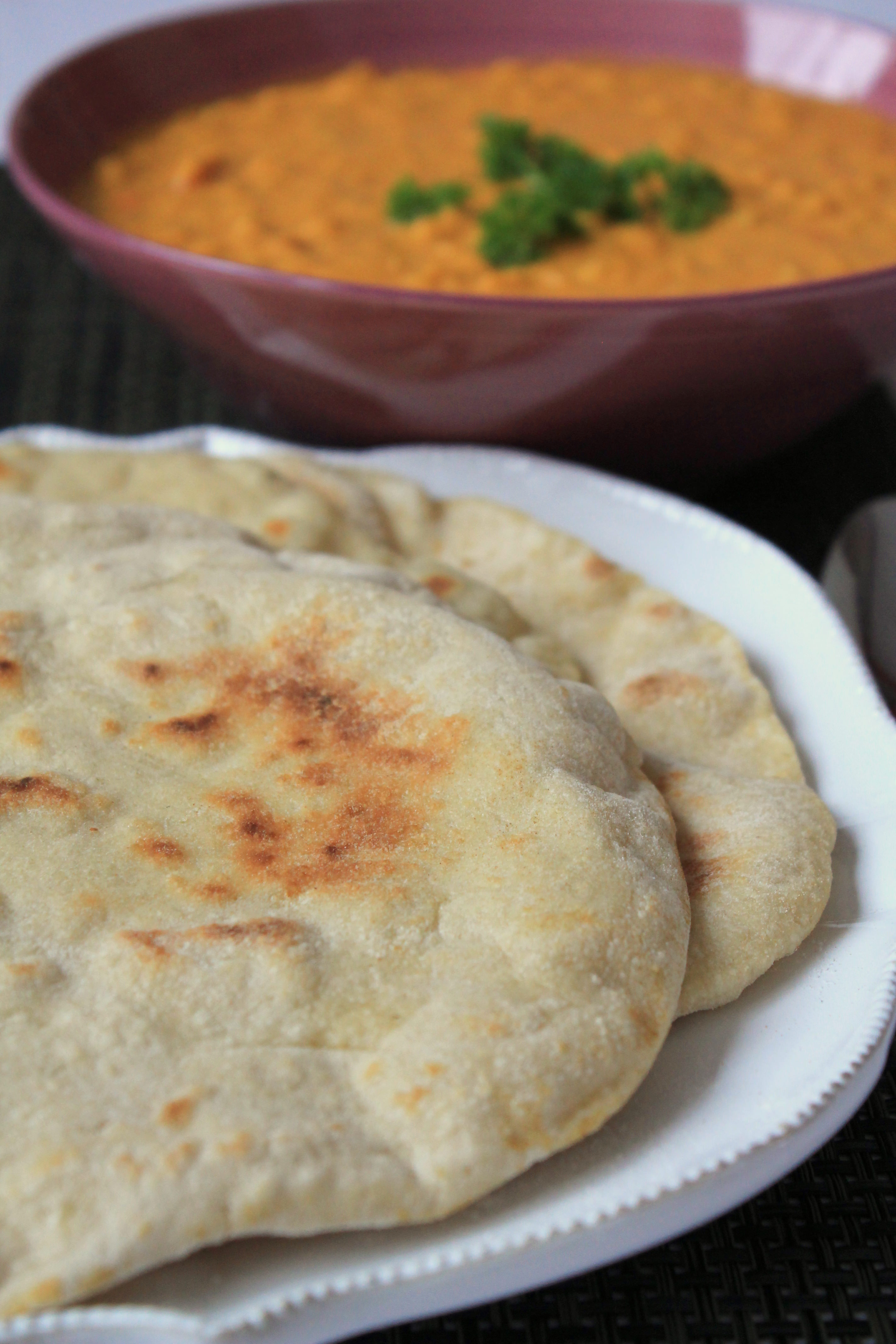 Indisches Naan Brot - Tines vegane Backstube